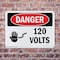 Signmission 120 Volts Danger Sign, Plastic, 10in W x 7in L, 2PK OS-2PACK-DS-P-710-L-1003 - alternate 7